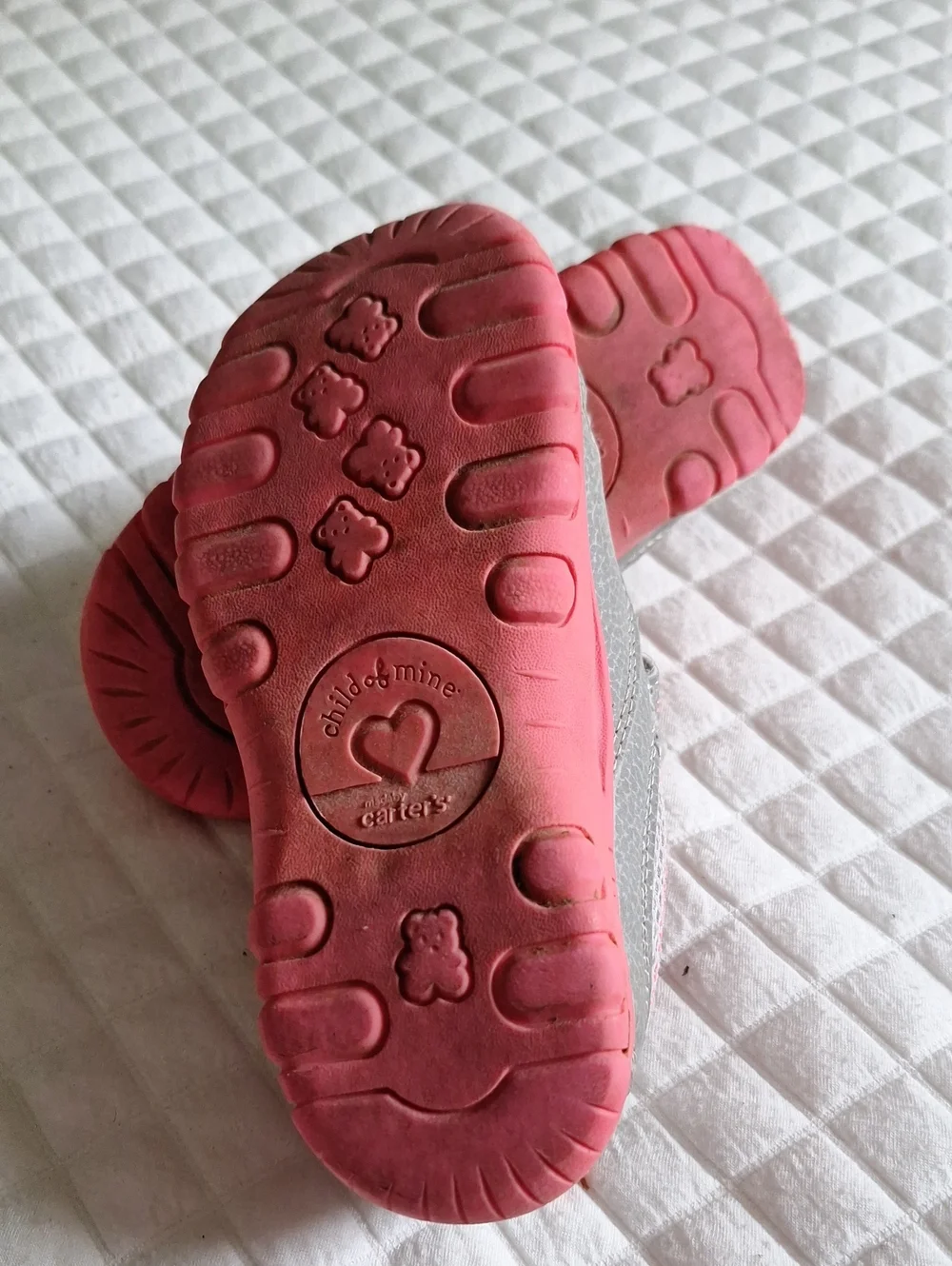 Carters Girls Grey and Pink Athletic Shoes